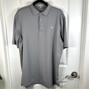 Peter Millar Charcoal Striped Drum‎ Performance Polo Shirt Men’s Size Large